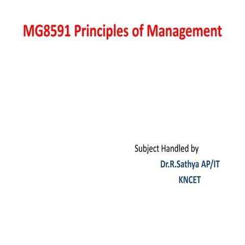 MG8591 Principles of Management