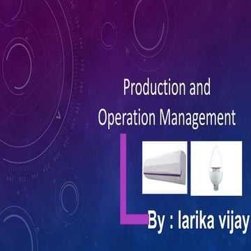 Production and operation management 