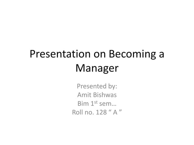 Pom becoming a manager
