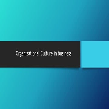 Organizational Culture