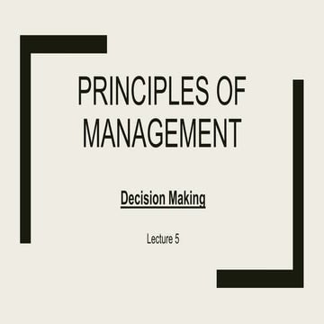 Principle of management decision makings