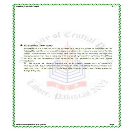 Project report on inventory management