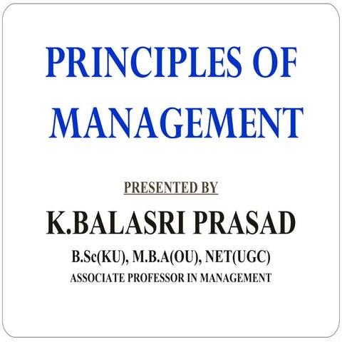 Principles of Management-BBA-1-SEM-Unit-1 Osmania University