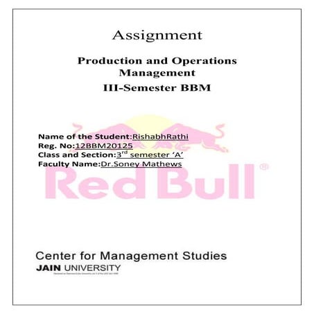 production and opreation(pom) on redbull