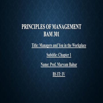 POM BAM 301.pdf principles of management ch * 1 | PDF