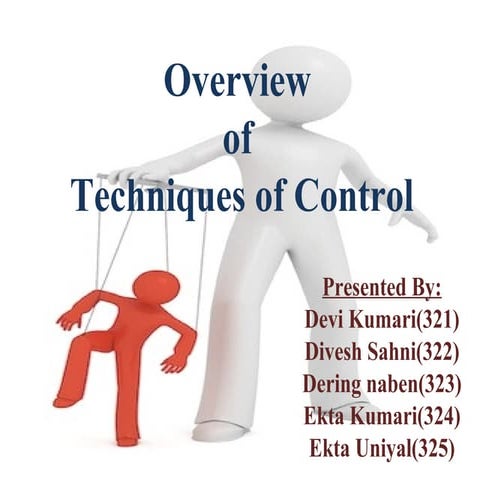 Production And Operation " Techniques Of Controlling"