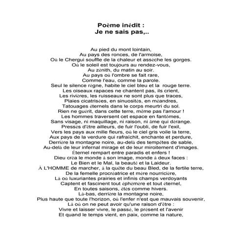 Poème inédit   je ne sais pas,..
