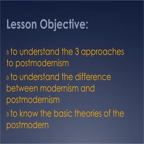 Post-Modernism Session1