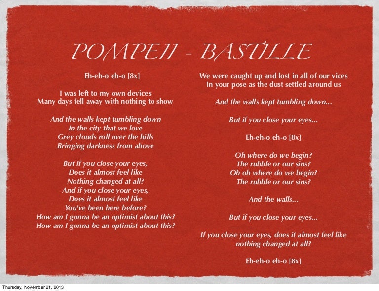 Pompeii by Bastille