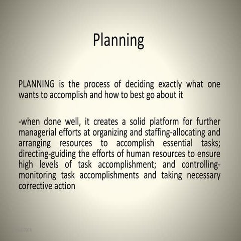 Principles of Management - Planning