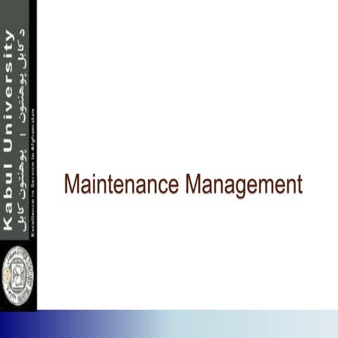 Maintenance Management (presentation)