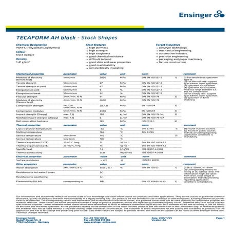 Pom  properties data sheet_tecaform_ah__black_ensinger