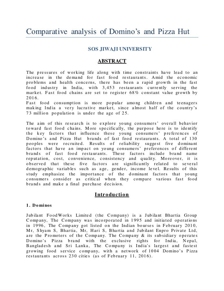 Pizza hut project report pdf image