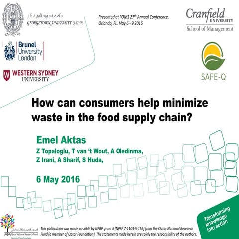 How can consumers help minimize waste in the food supply chain?