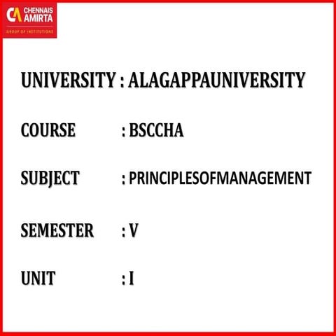 Principles of Management unit notes which can be used for MBA