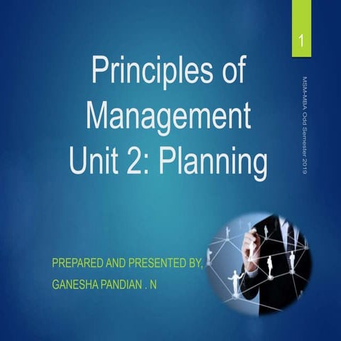 Principles of Management - unit 2 planning