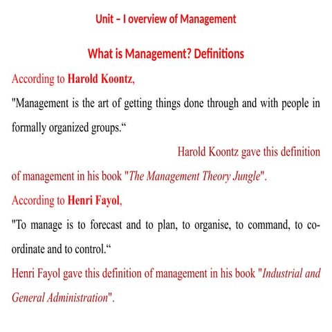 Production and Operations Management UNit