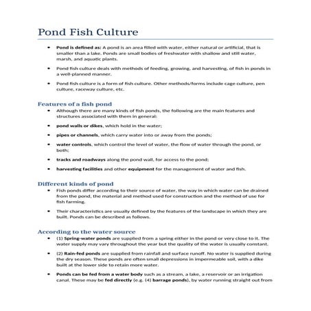 Pond Fish Culture - Fisheries/Fish Biology.docx