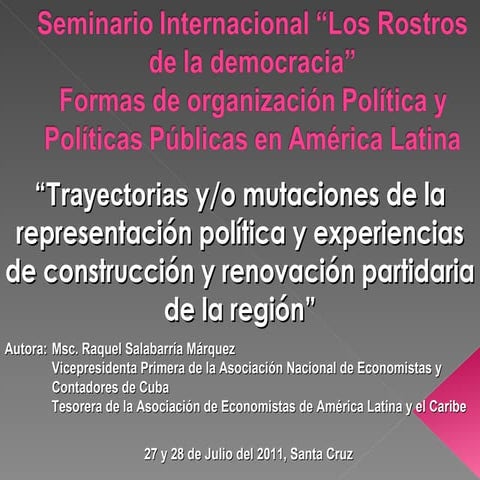 Raquel Salabarría - Políticas Públicas y modelos de desarrollo en América Latina