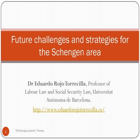 Future challenges and strategies for the Schengen area. Ponencia 7º forum eur...
