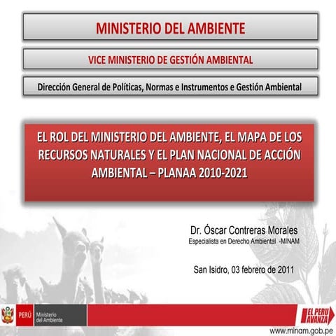 El Rol de Ministerio del Medio Ambiente