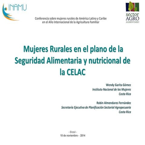Mujeres Rurales en el plano de la Seguridad Alimentaria y nutricional de la C...