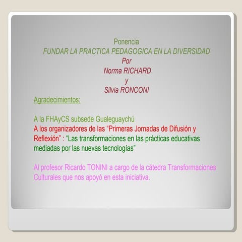 Ponencia  Diversidad Diapositivas Con Hipervinculoy Sonido