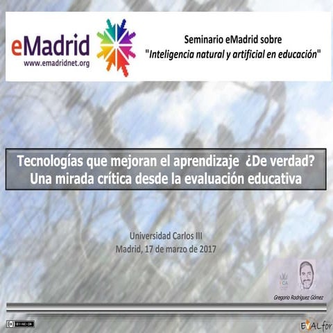 Seminario eMadrid sobre "Inteligencia natural y artificial en educación". Tec...