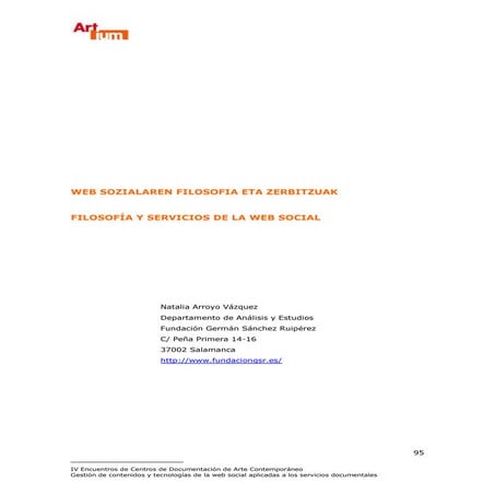 Filosofía y servicios de la Web Social