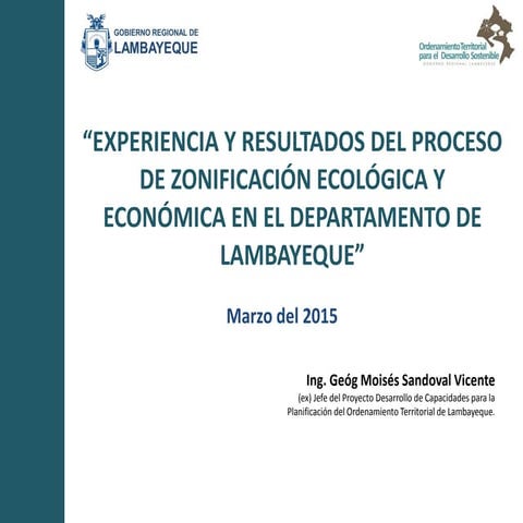 Experiencia y resultados del proceso de ZEE en Lambayeque
