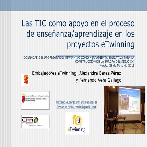 Ponencia herramientas tic en etwinning alexandre barez fernando vera