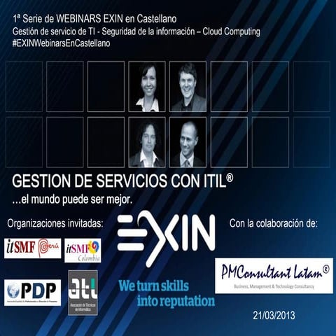 11º Webinar EXIN en Castellano: Gestión de Servicios con ITIL (r)