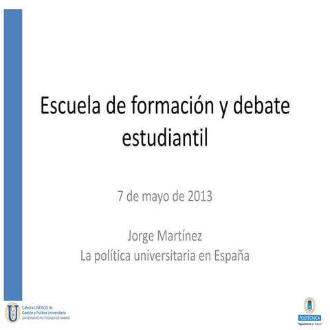 La Política Universitaria en España - J. Martínez