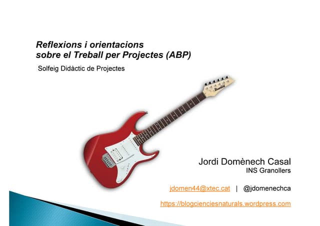 Reflexions i orientacions sobre el ...
