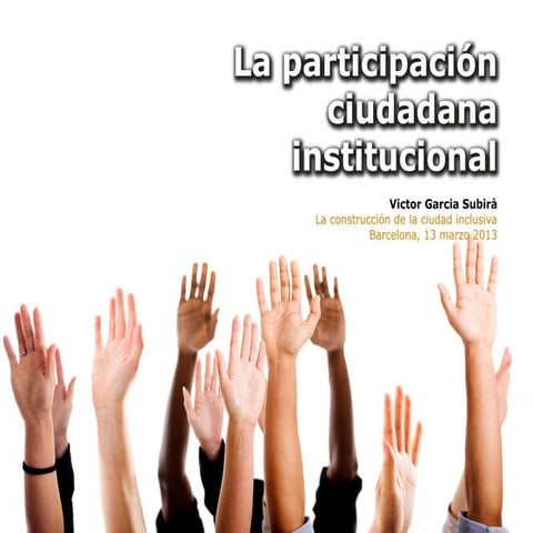 La participación ciudadana institucional | PPT