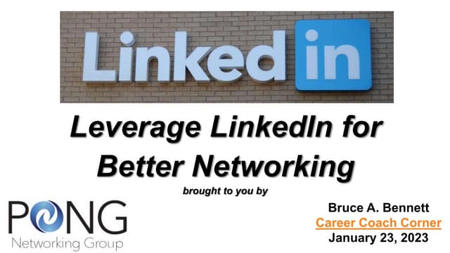 Leverage Linkedin For Better Networking Ppt Leverage Linkedin For Better Networking Ppt