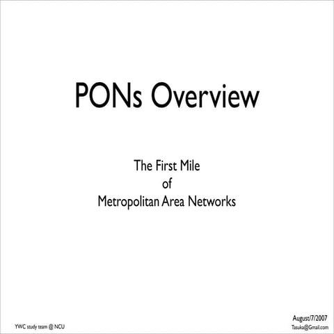 PONs overview