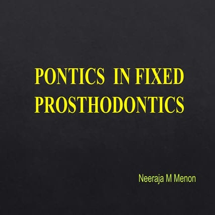 Pontics seminar