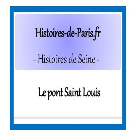 Pont saint louis