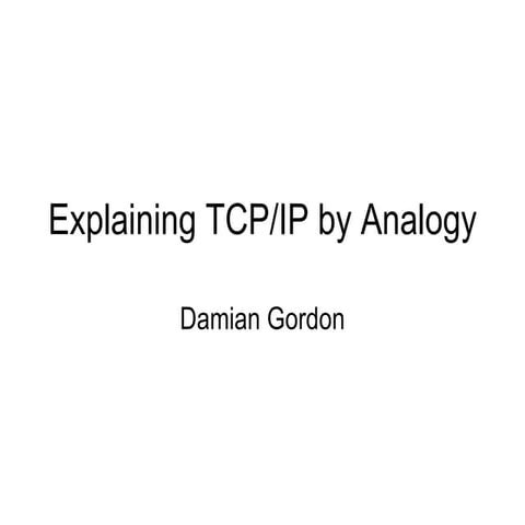 Teaching TCP/IP by Analogy