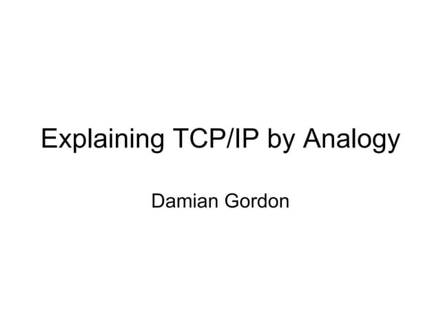 Teaching TCP/IP by Analogy