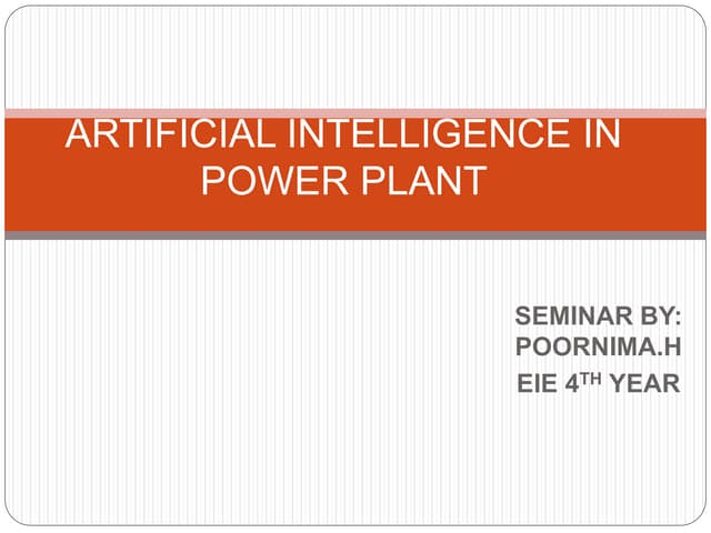 artificial intelligence in power plants.