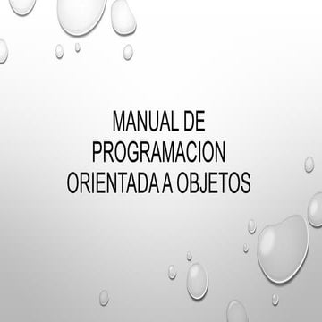 Programación orientada a objetos