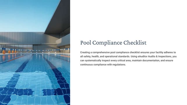 Pool Compliance Checklist with eAuditor Audits & Inspections