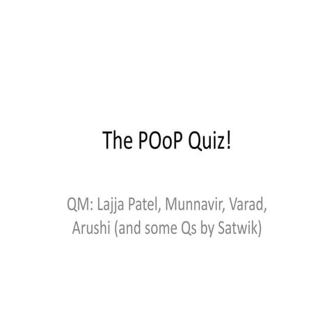 POoP- Pop culture Quiz 2017 (Prelims and Mains)