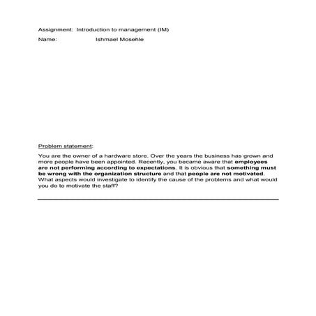 Poor performance in small business