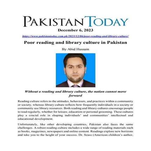 Poor reading and library culture in Pakistan.pdf