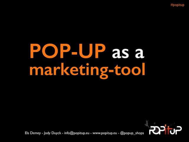 Pop up as a marketing tool