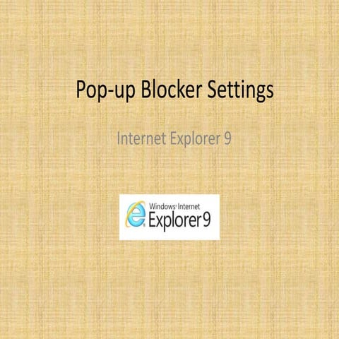 Pop up blocker settings ie9