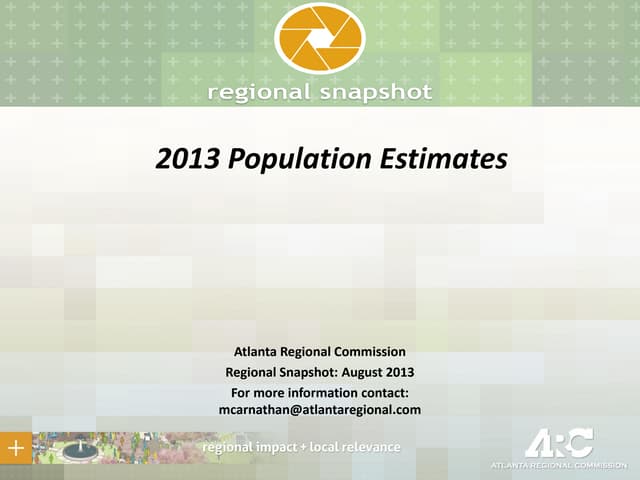ARC's 2013 Population Estimates